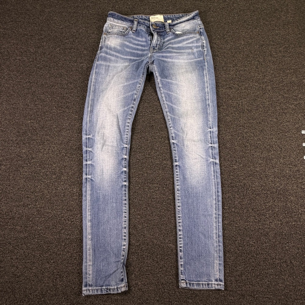 BKE Jeans Women 24S Stella Skinny Light Blue Whiskered Stretch EUC